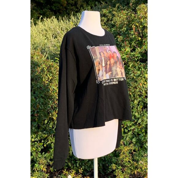 Y2k FRIENDS 90s TV Series Black Sweatshirt 'Christmas is Better With Friends' - Picture 4 of 7